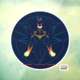 Avengers Captain Marvel Reflected Light Line Art Window Cling