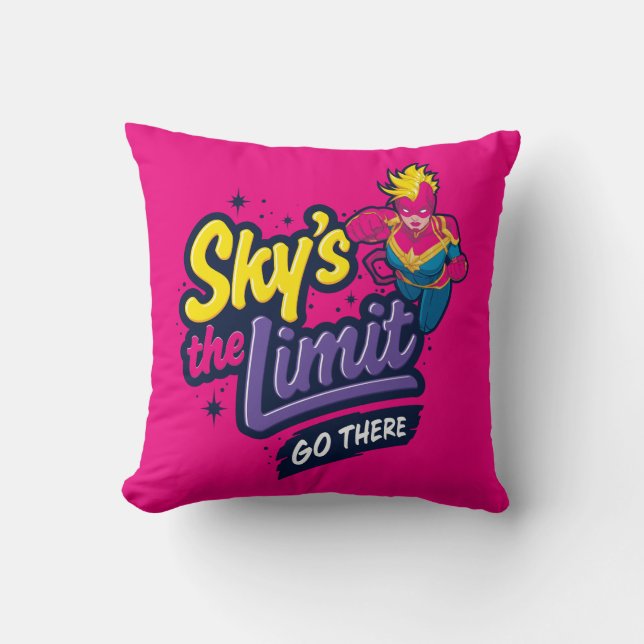 Avengers | Captain Marvel Sky's The Limit Graphic Throw Pillow (Front)