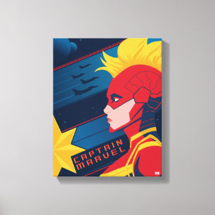 Avengers   Captian Marvel Outer Space Profile Art Canvas Print