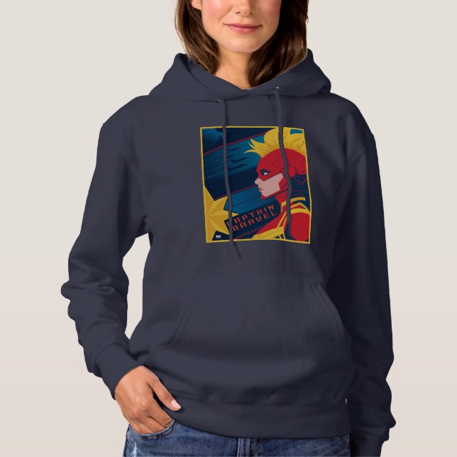Avengers | Captian Marvel Outer Space Profile Art Hoodie (Front)