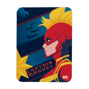Avengers   Captian Marvel Outer Space Profile Art Magnet