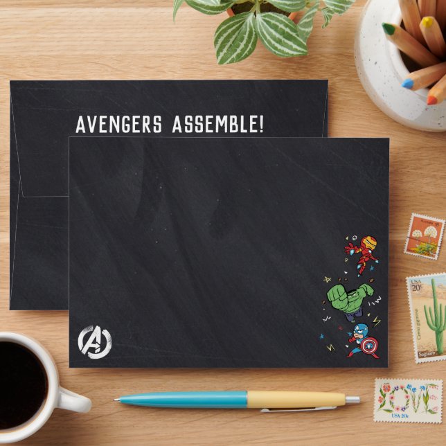 Avengers Chalkboard Birthday Envelope (Desk)