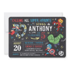 Avengers Chalkboard Birthday Invitation