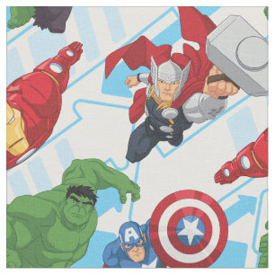 Avengers Character Action Kids Pattern Fabric