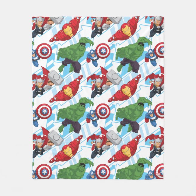 Avengers Character Action Kids Pattern Fleece Blanket (Front)