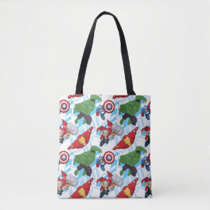 Avengers Character Action Kids Pattern Tote Bag