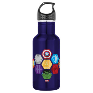 Avengers Character Faces & Logos Badge 532 Ml Water Bottle