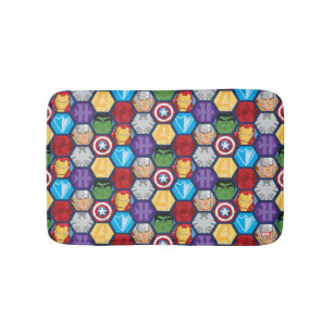 Avengers Character Faces & Logos Badge Bath Mat