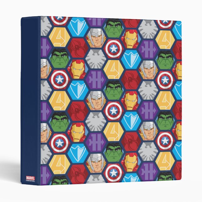 Avengers Character Faces & Logos Badge Binder (Front/Spine)