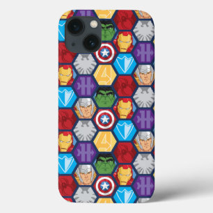 Avengers Character Faces & Logos Badge iPhone 13 Case