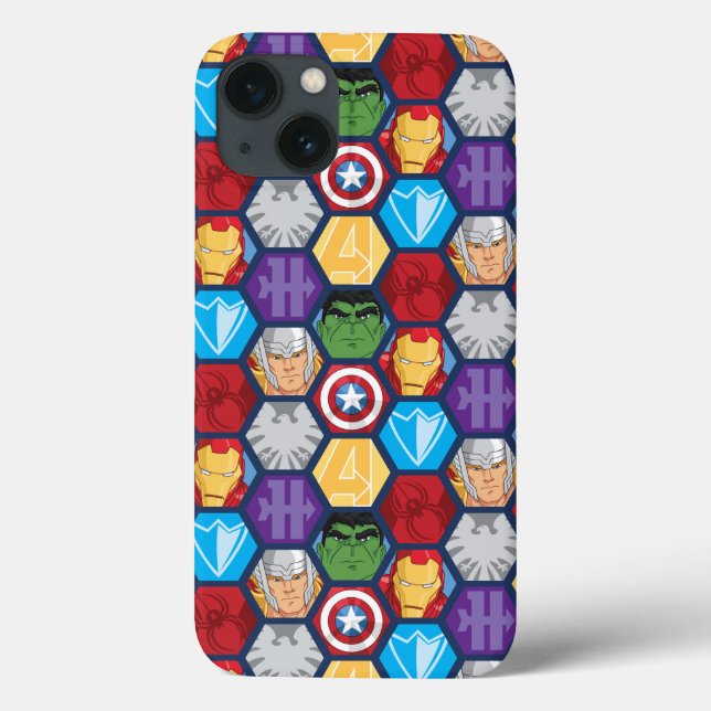 Avengers Character Faces & Logos Badge Case-Mate iPhone Case (Back)