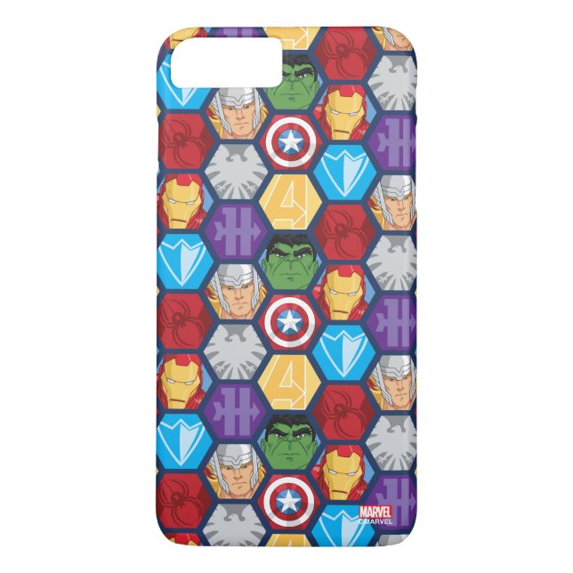 Avengers Character Faces & Logos Badge Case-Mate iPhone Case (Back)