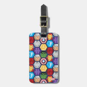 Avengers Character Faces & Logos Badge Luggage Tag