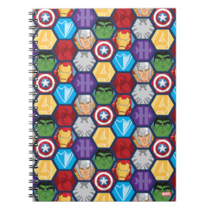 Avengers Character Faces & Logos Badge Notebook