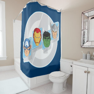 Avengers Character Faces Over Logo