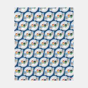 Avengers Character Faces Over Logo Fleece Blanket