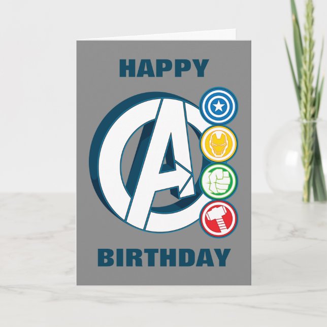 Avengers Character Logos Card (Front)