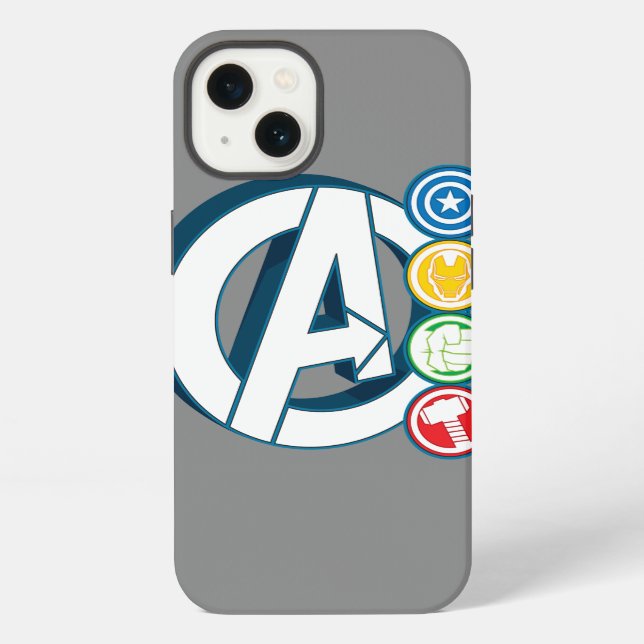 Avengers Character Logos iPhone Case (Back)