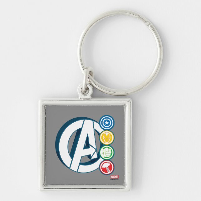 Avengers Character Logos Keychain (Front)