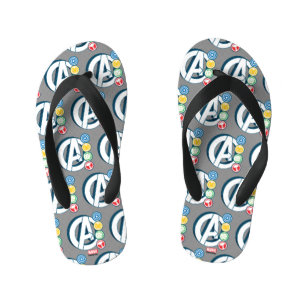 Avengers Character Logos Kid's Flip Flops
