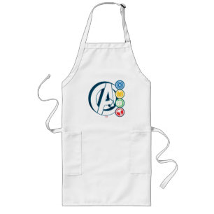 Avengers Character Logos Long Apron