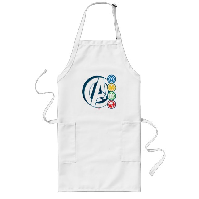 Avengers Character Logos Long Apron (Front)