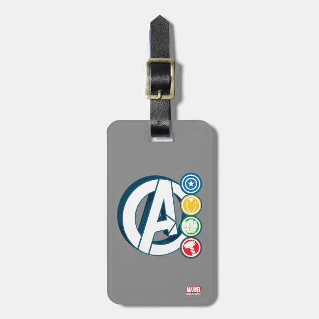 Avengers Character Logos Luggage Tag (Front Vertical)
