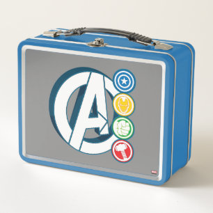 Avengers Character Logos Metal Lunch Box