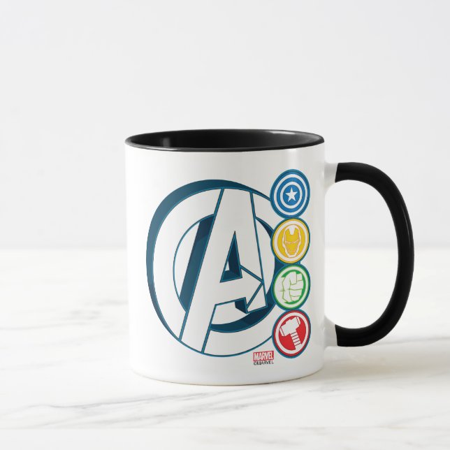 Avengers Character Logos Mug (Right)