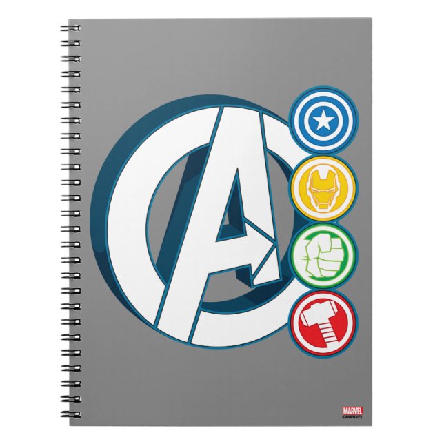 Avengers Character Logos Notebook (Front)