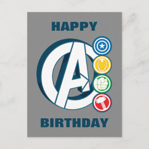 Avengers Character Logos Postcard