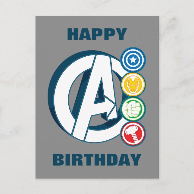 Avengers Character Logos Postcard (Front)