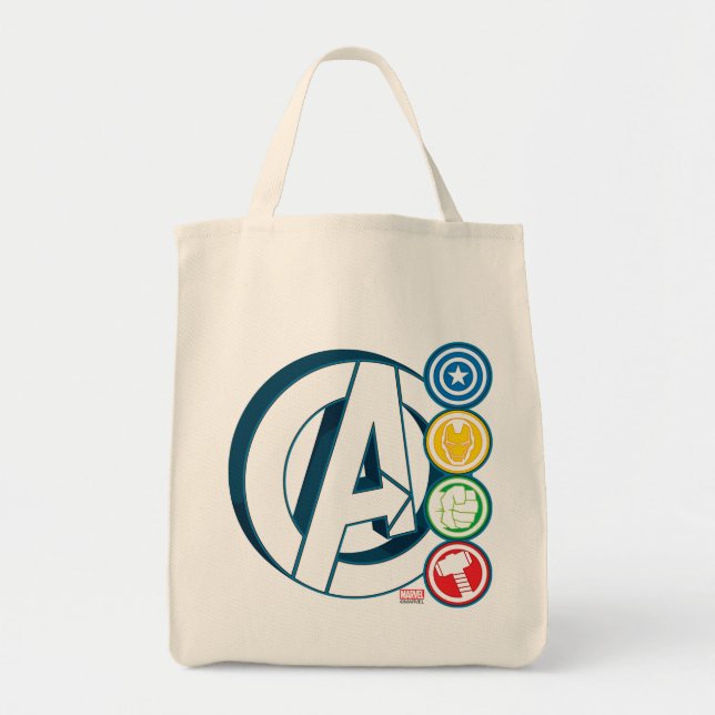 Avengers Character Logos Tote Bag (Front)