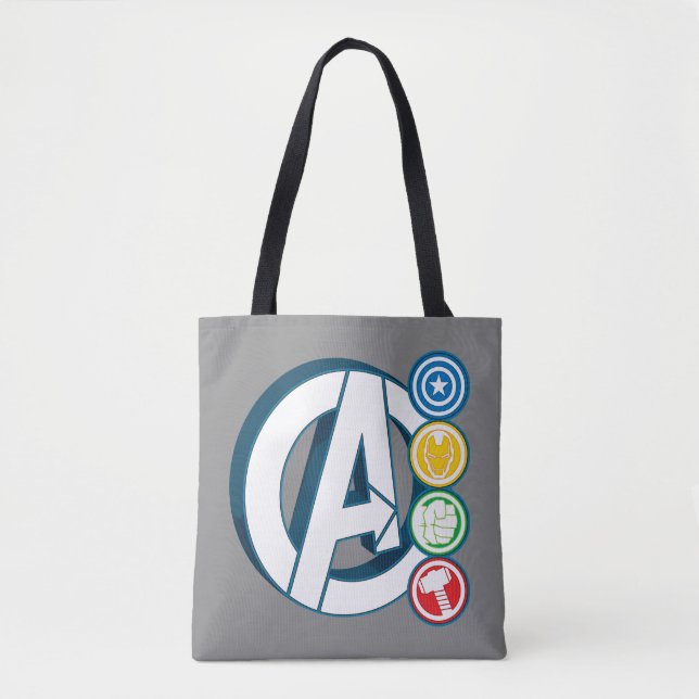 Avengers Character Logos Tote Bag (Front)