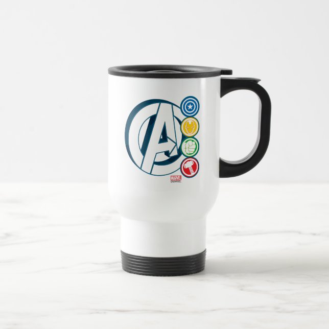 Avengers Character Logos Travel Mug (Right)