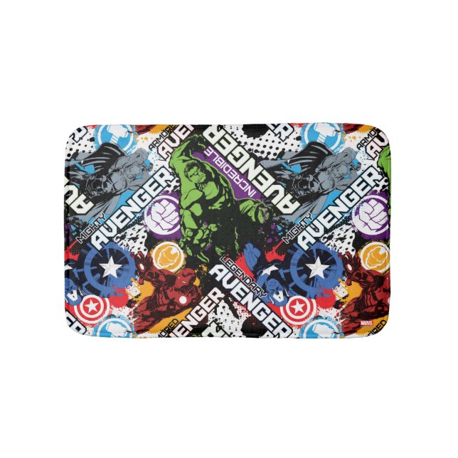Avengers Character Pattern Bath Mat (Front)