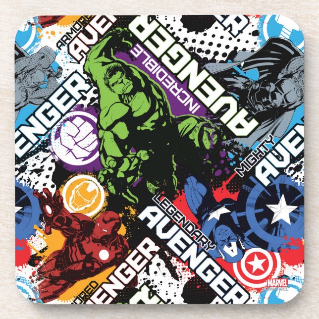 Avengers Character Pattern Coaster (Front)
