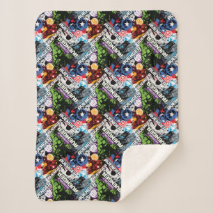 Avengers Character Pattern Sherpa Blanket