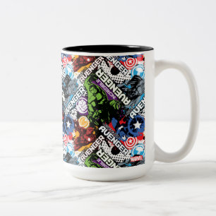 Avengers Character Pattern Two-Tone Coffee Mug