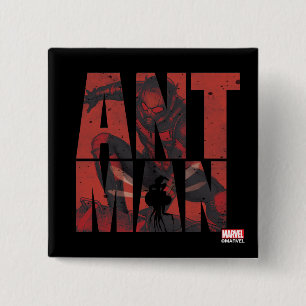 Avengers Classics   Ant-Man Name Graphic 2 Inch Square Button