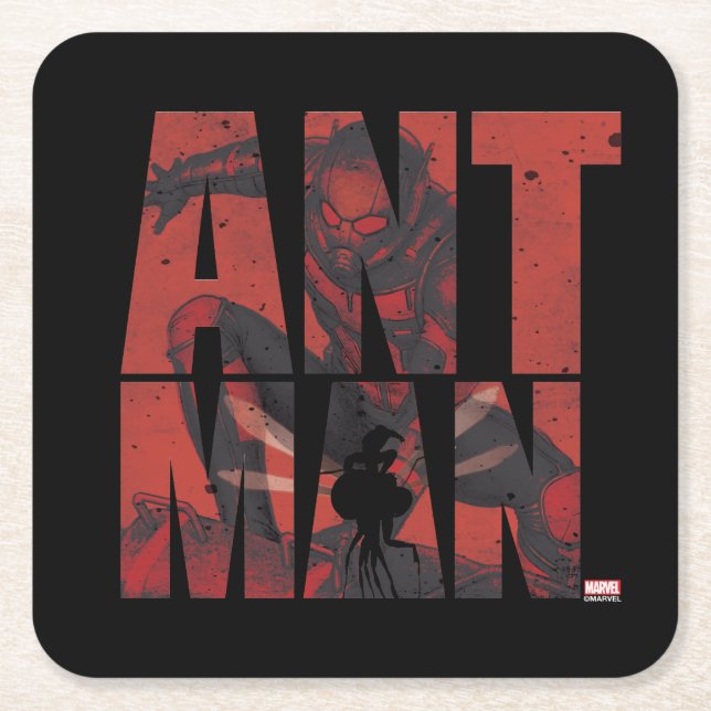 Avengers Classics | Ant-Man Name Graphic Square Paper Coaster (Front)