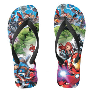 Avengers Classics   Avengers Assemble Into Action Flip Flops