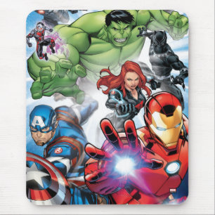 Avengers Classics Avengers Assemble Into Action Mouse Pad