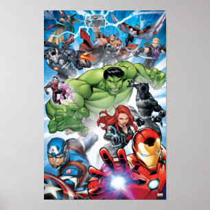 Avengers Classics   Avengers Assemble Into Action Poster