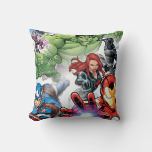 Avengers Classics Avengers Assemble Into Action Throw Pillow