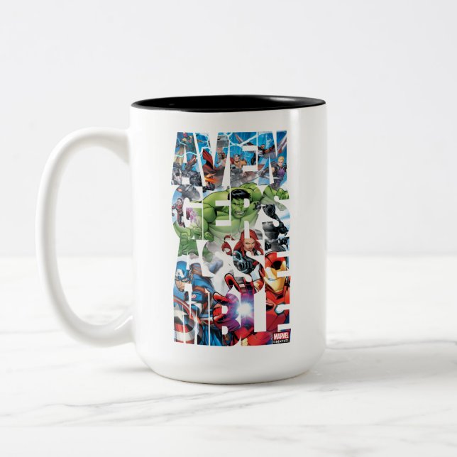 Avengers Classics | Avengers Assemble Into Action Two-Tone Coffee Mug (Left)