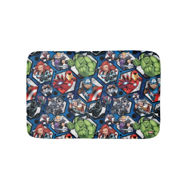 Avengers Classics | Avengers Hexagonal Pattern Bath Mat (Front)