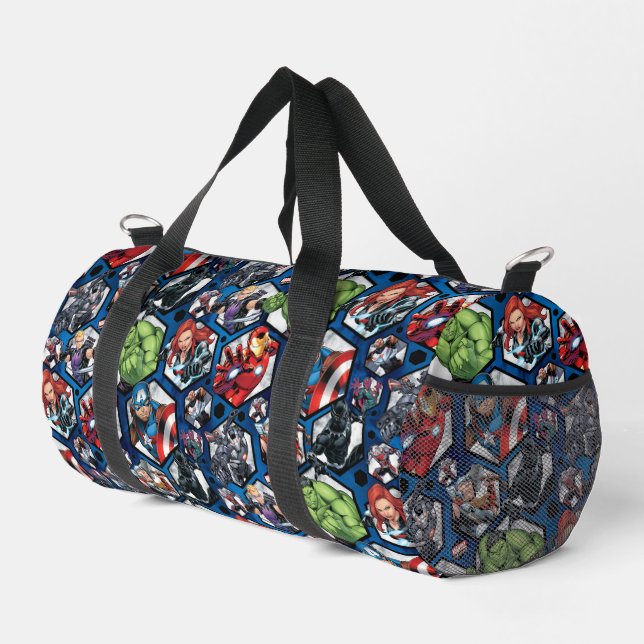 Avengers Classics | Avengers Hexagonal Pattern Duffle Bag (Right Corner)