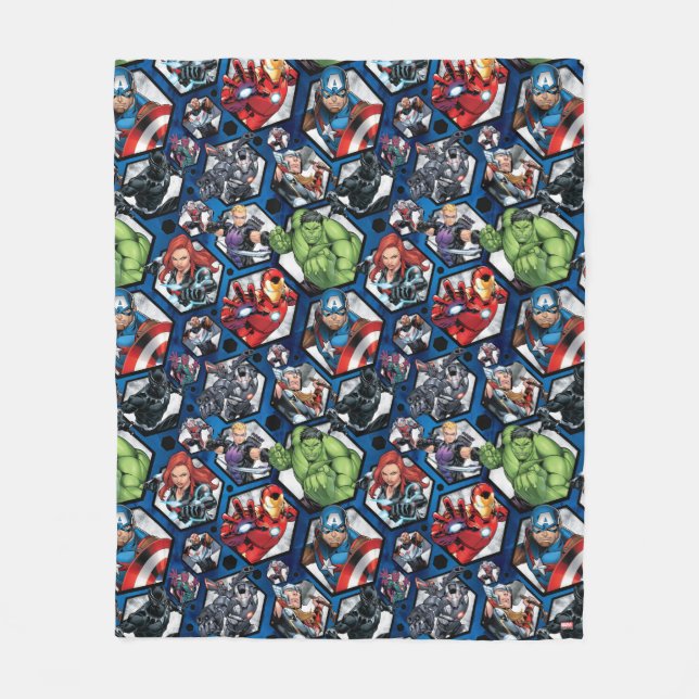 Avengers Classics | Avengers Hexagonal Pattern Fleece Blanket (Front)