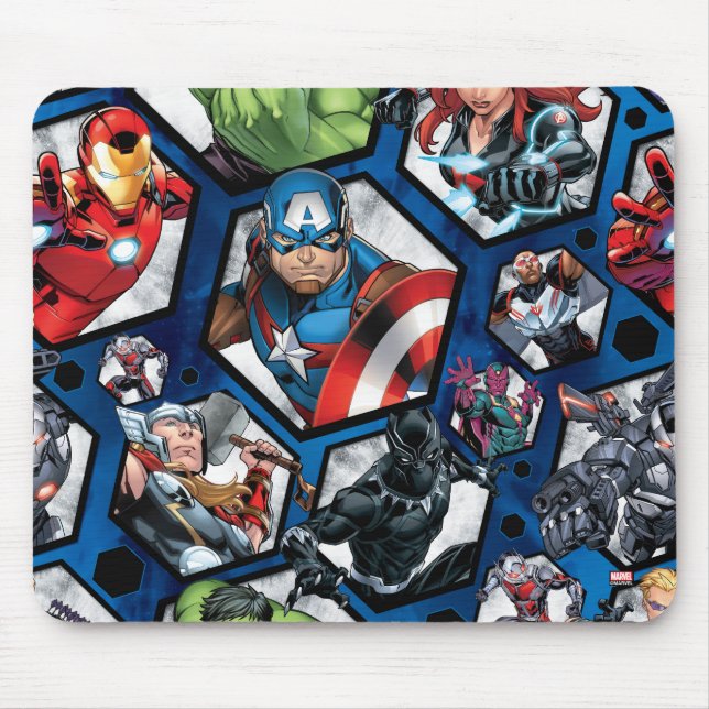 Avengers Classics | Avengers Hexagonal Pattern Mouse Pad (Front)